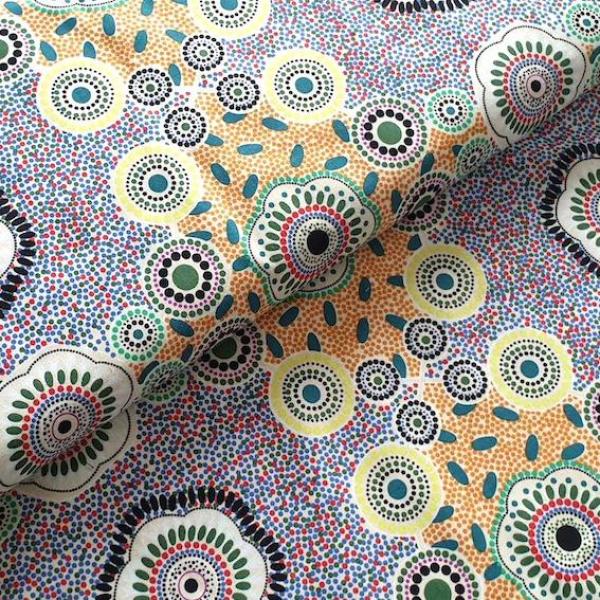 ECRU MEETING PLACES Aborigines Stoff aus Australien